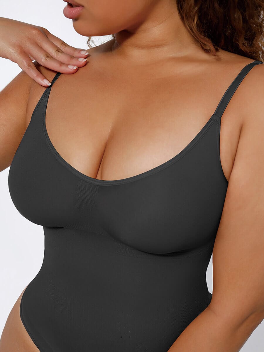 Women's Seamless Bodysuit – Sculpting Covered-Bust Jumpsuit Thong Shapewear