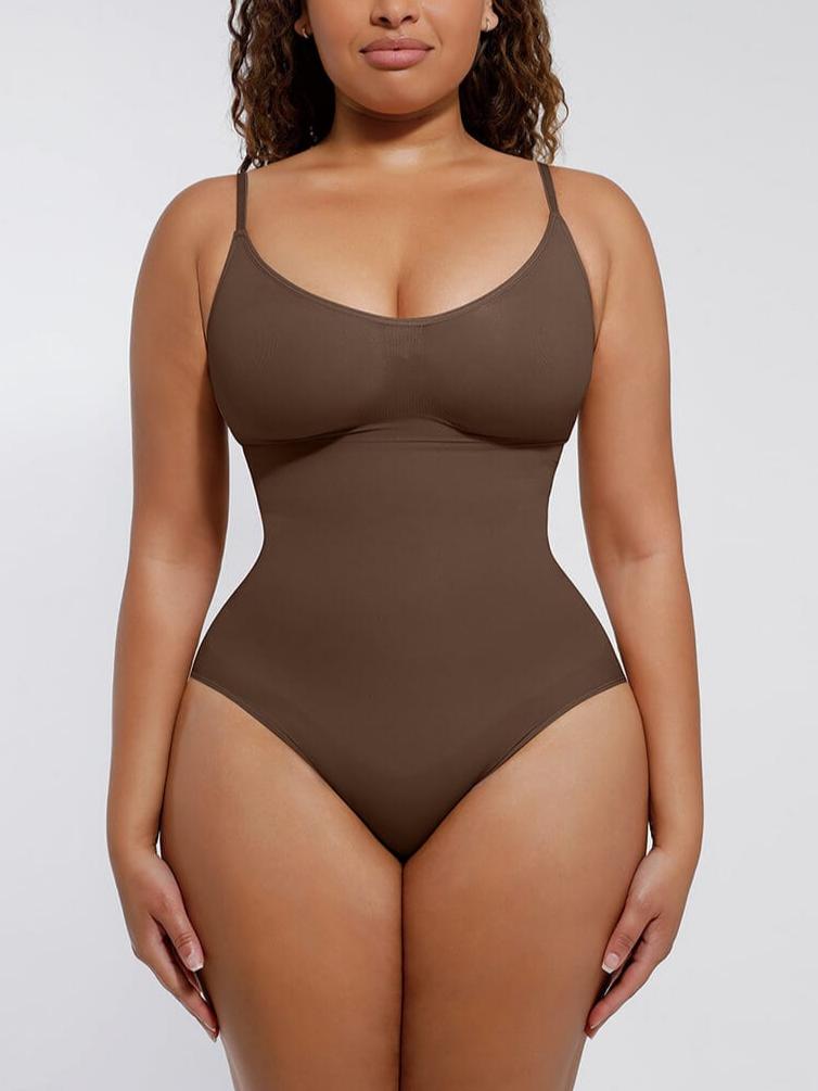Women's Seamless Bodysuit – Sculpting Covered-Bust Jumpsuit Thong Shapewear